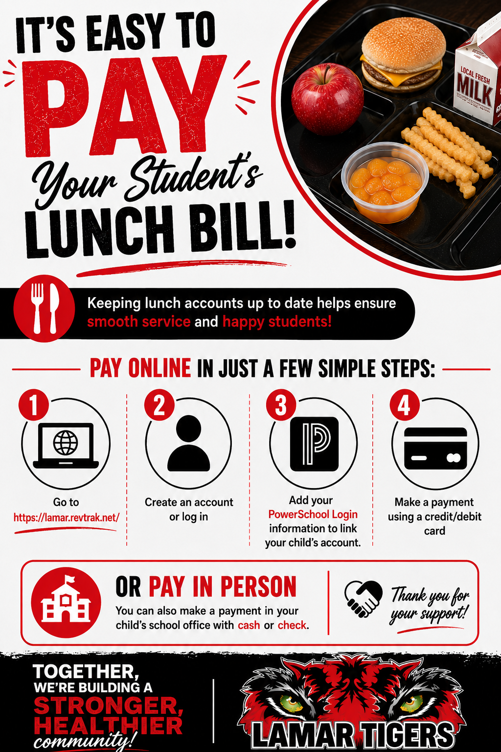 How to pay lunch balance handout 